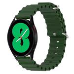 For Samsung Galaxy Watch 4 44mm 20mm Ocean Style Silicone Solid Color Watch Band(Army Green)