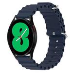 For Samsung Galaxy Watch 4 44mm 20mm Ocean Style Silicone Solid Color Watch Band(Dark Blue)