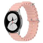 For Samsung Galaxy Watch 4 40mm 20mm Ocean Style Silicone Solid Color Watch Band(Pink)