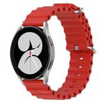 For Samsung Galaxy Watch 4 40mm 20mm Ocean Style Silicone Solid Color Watch Band(Red)