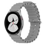 For Samsung Galaxy Watch 4 40mm 20mm Ocean Style Silicone Solid Color Watch Band(Grey)