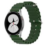 For Samsung Galaxy Watch 4 40mm 20mm Ocean Style Silicone Solid Color Watch Band(Army Green)