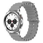 For Samsung  Galaxy Watch 4 Classic 42mm 20mm Ocean Style Silicone Solid Color Watch Band(Grey)