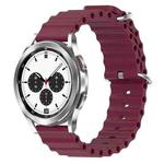 For Samsung  Galaxy Watch 4 Classic 42mm 20mm Ocean Style Silicone Solid Color Watch Band(Wine Red)
