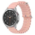 For Samsung  Galaxy Watch 4 Classic 46mm 20mm Ocean Style Silicone Solid Color Watch Band(Pink)