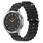 For Samsung  Galaxy Watch 4 Classic 46mm 20mm Ocean Style Silicone Solid Color Watch Band(Black)