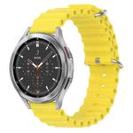 For Samsung  Galaxy Watch 4 Classic 46mm 20mm Ocean Style Silicone Solid Color Watch Band(Yellow)