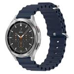 For Samsung  Galaxy Watch 4 Classic 46mm 20mm Ocean Style Silicone Solid Color Watch Band(Dark Blue)