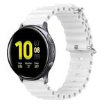 For Samsung Galaxy Watch Active 2 40mm 20mm Ocean Style Silicone Solid Color Watch Band(White)