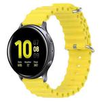 For Samsung Galaxy Watch Active 2 40mm 20mm Ocean Style Silicone Solid Color Watch Band(Yellow)