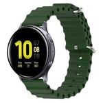 For Samsung Galaxy Watch Active 2 40mm 20mm Ocean Style Silicone Solid Color Watch Band(Army Green)