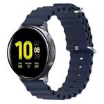 For Samsung Galaxy Watch Active 2 40mm 20mm Ocean Style Silicone Solid Color Watch Band(Dark Blue)