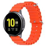 For Samsung Galaxy Watch Active 2 44mm 20mm Ocean Style Silicone Solid Color Watch Band(Orange)