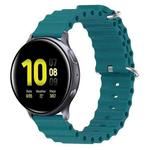 For Samsung Galaxy Watch Active 2 44mm 20mm Ocean Style Silicone Solid Color Watch Band(Green)