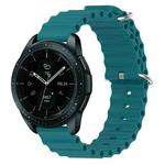 For Samsung Galaxy Watch 42mm 20mm Ocean Style Silicone Solid Color Watch Band(Green)