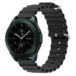 For Samsung Galaxy Watch 42mm 20mm Ocean Style Silicone Solid Color Watch Band(Black)