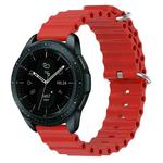 For Samsung Galaxy Watch 42mm 20mm Ocean Style Silicone Solid Color Watch Band(Red)