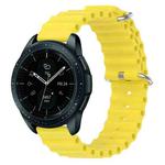 For Samsung Galaxy Watch 42mm 20mm Ocean Style Silicone Solid Color Watch Band(Yellow)