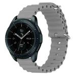 For Samsung Galaxy Watch 42mm 20mm Ocean Style Silicone Solid Color Watch Band(Grey)