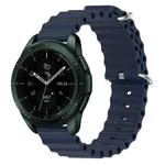 For Samsung Galaxy Watch 42mm 20mm Ocean Style Silicone Solid Color Watch Band(Dark Blue)