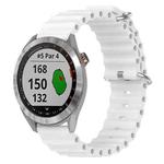 For Garmin Approach S40 20mm Ocean Style Silicone Solid Color Watch Band(White)