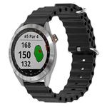 For Garmin Approach S40 20mm Ocean Style Silicone Solid Color Watch Band(Black)