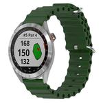 For Garmin Approach S40 20mm Ocean Style Silicone Solid Color Watch Band(Army Green)