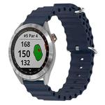 For Garmin Approach S40 20mm Ocean Style Silicone Solid Color Watch Band(Dark Blue)