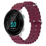 For Garmin Forerunner 55 20mm Ocean Style Silicone Solid Color Watch Band(Burgundy)