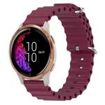 For Garmin Venu 20mm Ocean Style Silicone Solid Color Watch Band(Burgundy)