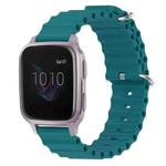 For Garmin Venu SQ 20mm Ocean Style Silicone Solid Color Watch Band(Green)