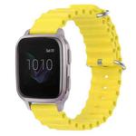 For Garmin Venu SQ 20mm Ocean Style Silicone Solid Color Watch Band(Yellow)