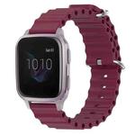 For Garmin Venu SQ 20mm Ocean Style Silicone Solid Color Watch Band(Burgundy)