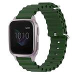 For Garmin Venu SQ 20mm Ocean Style Silicone Solid Color Watch Band(Army Green)