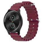 For Garmin Garminmove Style 20mm Ocean Style Silicone Solid Color Watch Band(Burgundy)