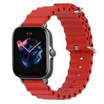 For Amazfit GTS 3 20mm Ocean Style Silicone Solid Color Watch Band(Red)