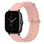 For Amazfit GTS 2E 20mm Ocean Style Silicone Solid Color Watch Band(Pink)