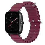 For Amazfit GTS 2E 20mm Ocean Style Silicone Solid Color Watch Band(Wine Red)