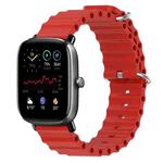 For Amazfit GTS 2 Mini 20mm Ocean Style Silicone Solid Color Watch Band(Red)