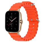For Amazfit GTS 2 20mm Ocean Style Silicone Solid Color Watch Band(Orange)