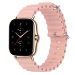 For Amazfit GTS 2 20mm Ocean Style Silicone Solid Color Watch Band(Pink)