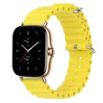 For Amazfit GTS 2 20mm Ocean Style Silicone Solid Color Watch Band(Yellow)