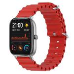For Amazfit GTS 20mm Ocean Style Silicone Solid Color Watch Band(Red)