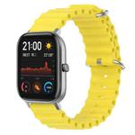 For Amazfit GTS 20mm Ocean Style Silicone Solid Color Watch Band(Yellow)