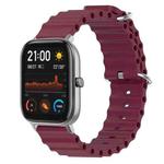 For Amazfit GTS 20mm Ocean Style Silicone Solid Color Watch Band(Wine Red)