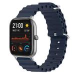 For Amazfit GTS 20mm Ocean Style Silicone Solid Color Watch Band(Dark Blue)