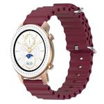 For Amazfit GTR 42mm 20mm Ocean Style Silicone Solid Color Watch Band(Wine Red)