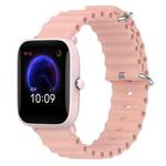 For Amazfit Pop Pro 20mm Ocean Style Silicone Solid Color Watch Band(Pink)