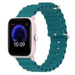 For Amazfit Pop Pro 20mm Ocean Style Silicone Solid Color Watch Band(Green)