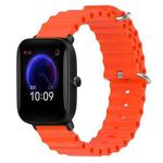 For Amazfit Pop 20mm Ocean Style Silicone Solid Color Watch Band(Orange)